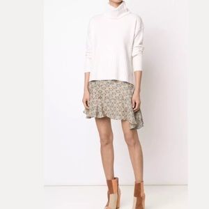 NWT Derek Lam 10 Crosby toffee floral silk skirt 6